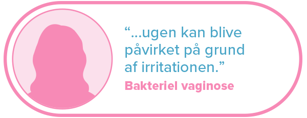 "... ugen kan blive påvirket på grund af irritationen." Bakteriel Vaginose.
